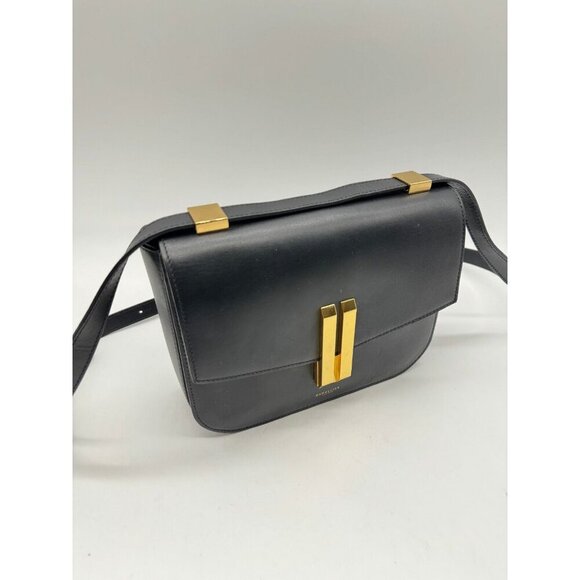 DEMELLIER London Large Vancouver smooth leather women's crossbody bag- Black - Picture 7 of 16